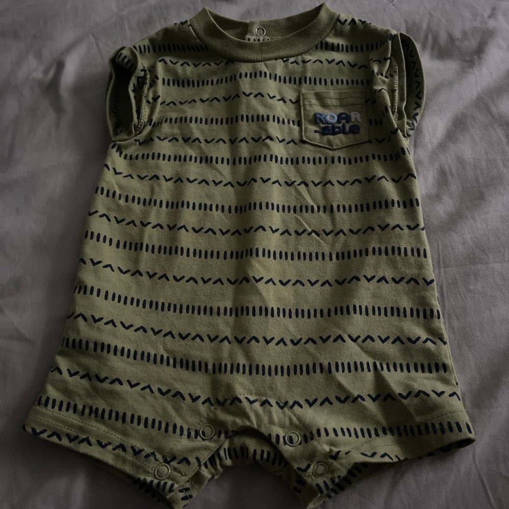 Green Striped Kids Bodysuit
